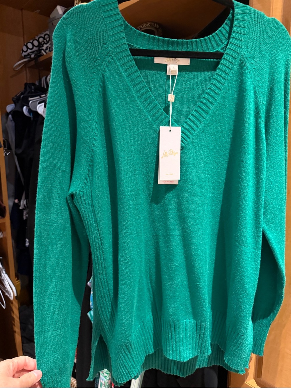 Lilly Pulitzer Teal Green V-Neck Sweater